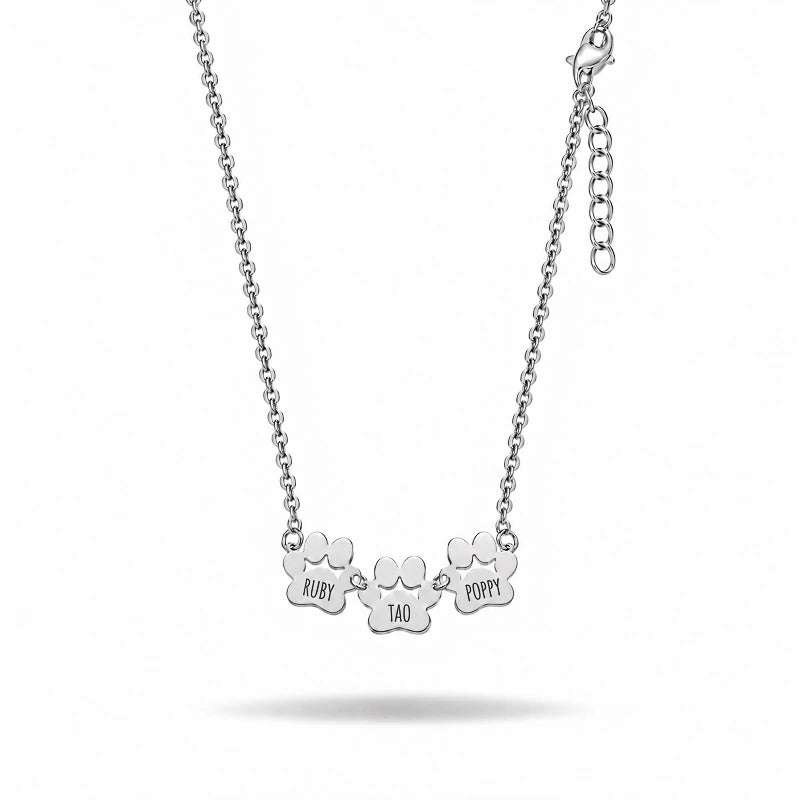The Paws Beside Me Necklace — Personalized Names — product view 12