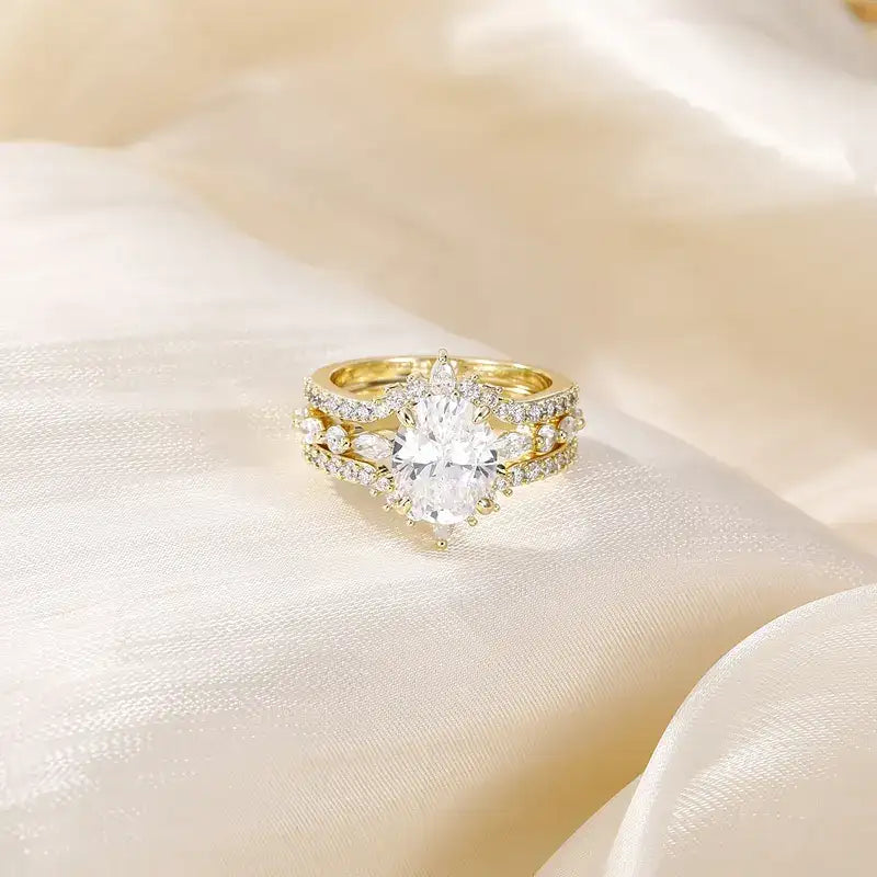 The Oval Tiara Ring Set — product view 3