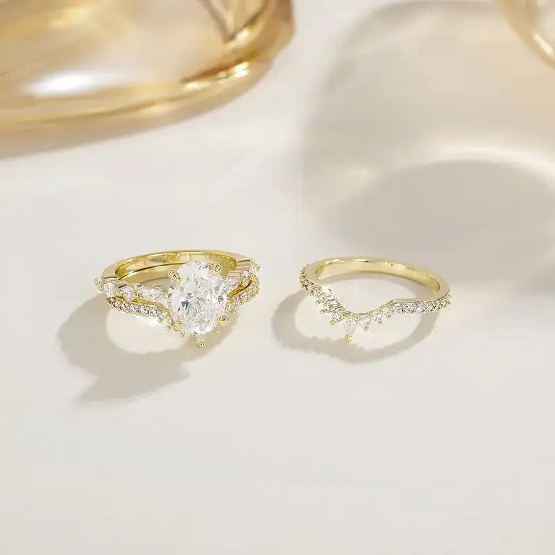 The Oval Tiara Ring Set — product view 4