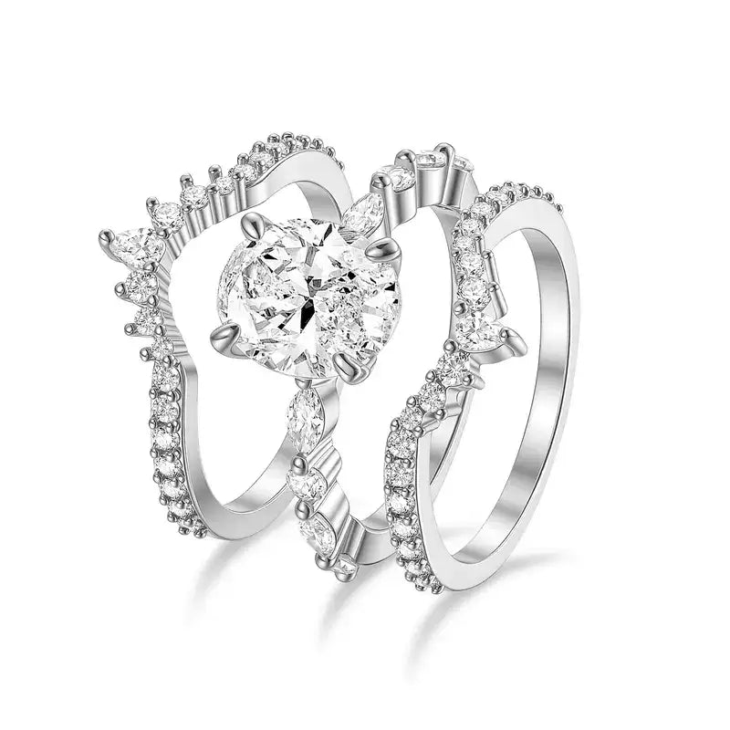 The Oval Tiara Ring Set — product view 6
