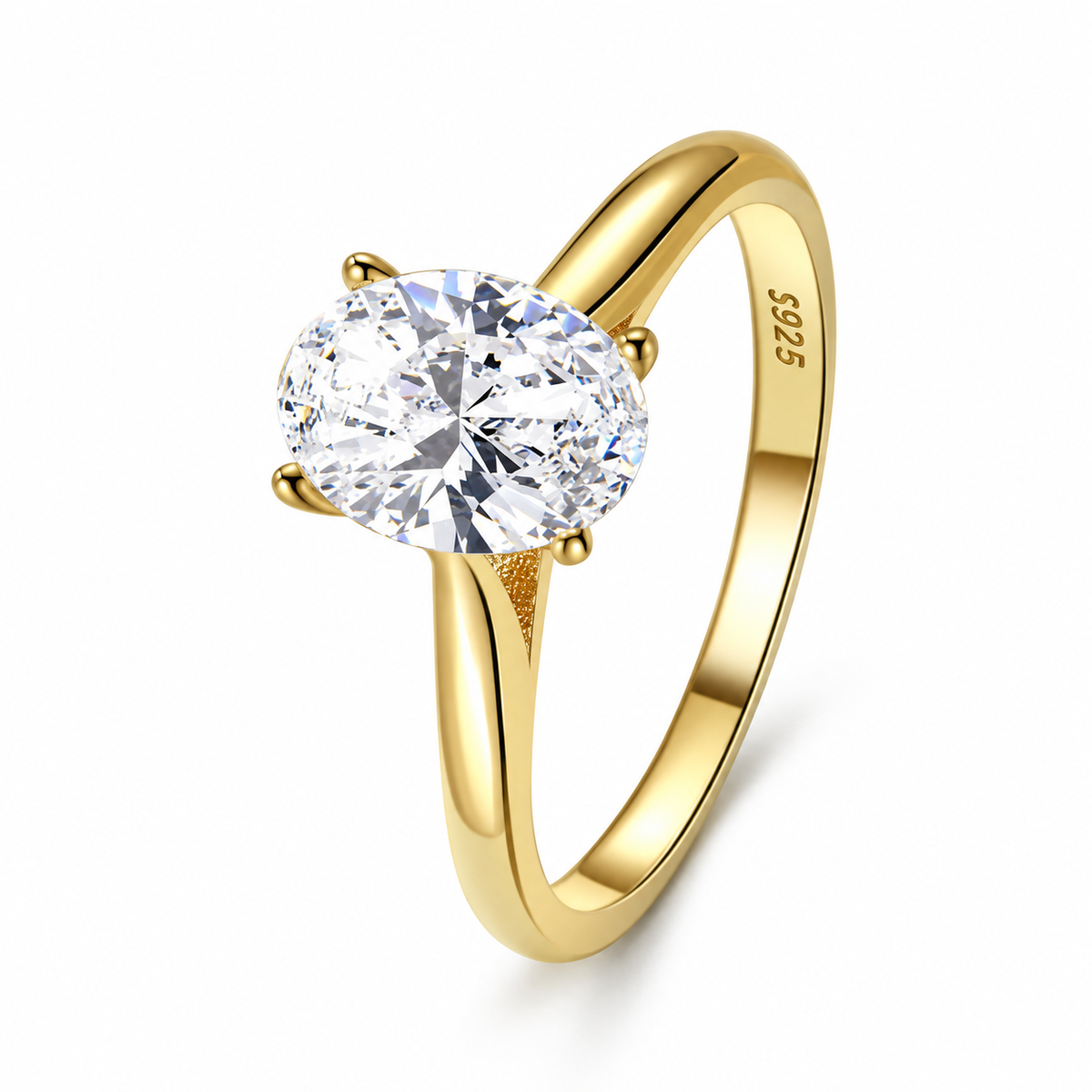 The Ever After Solitaire Ring in Gold on a white background