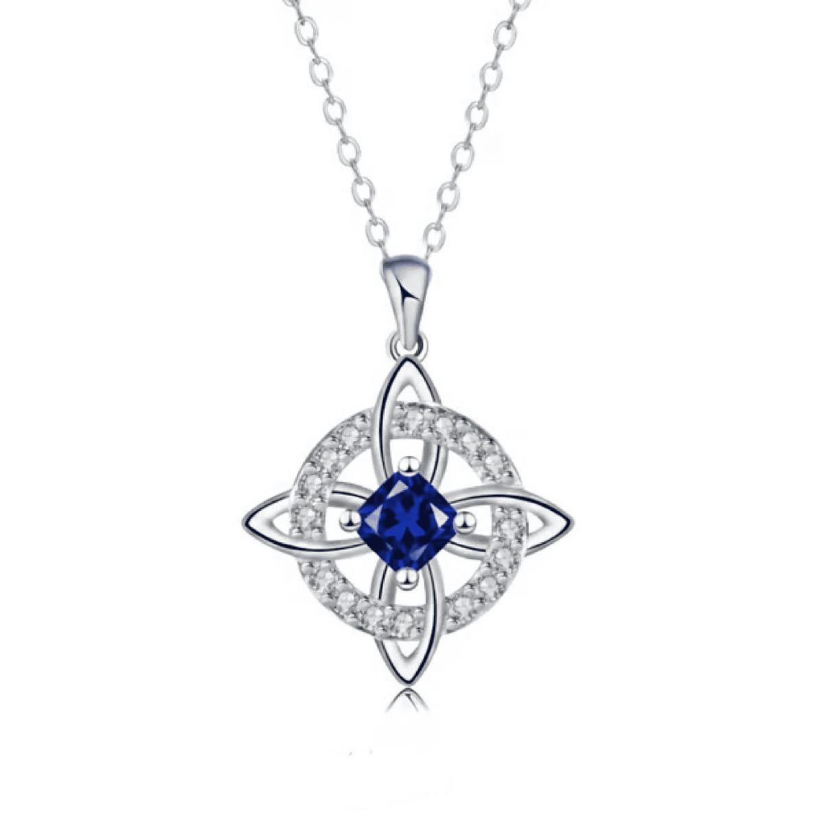 Guardian Knot Necklace — September Sapphire birthstone color