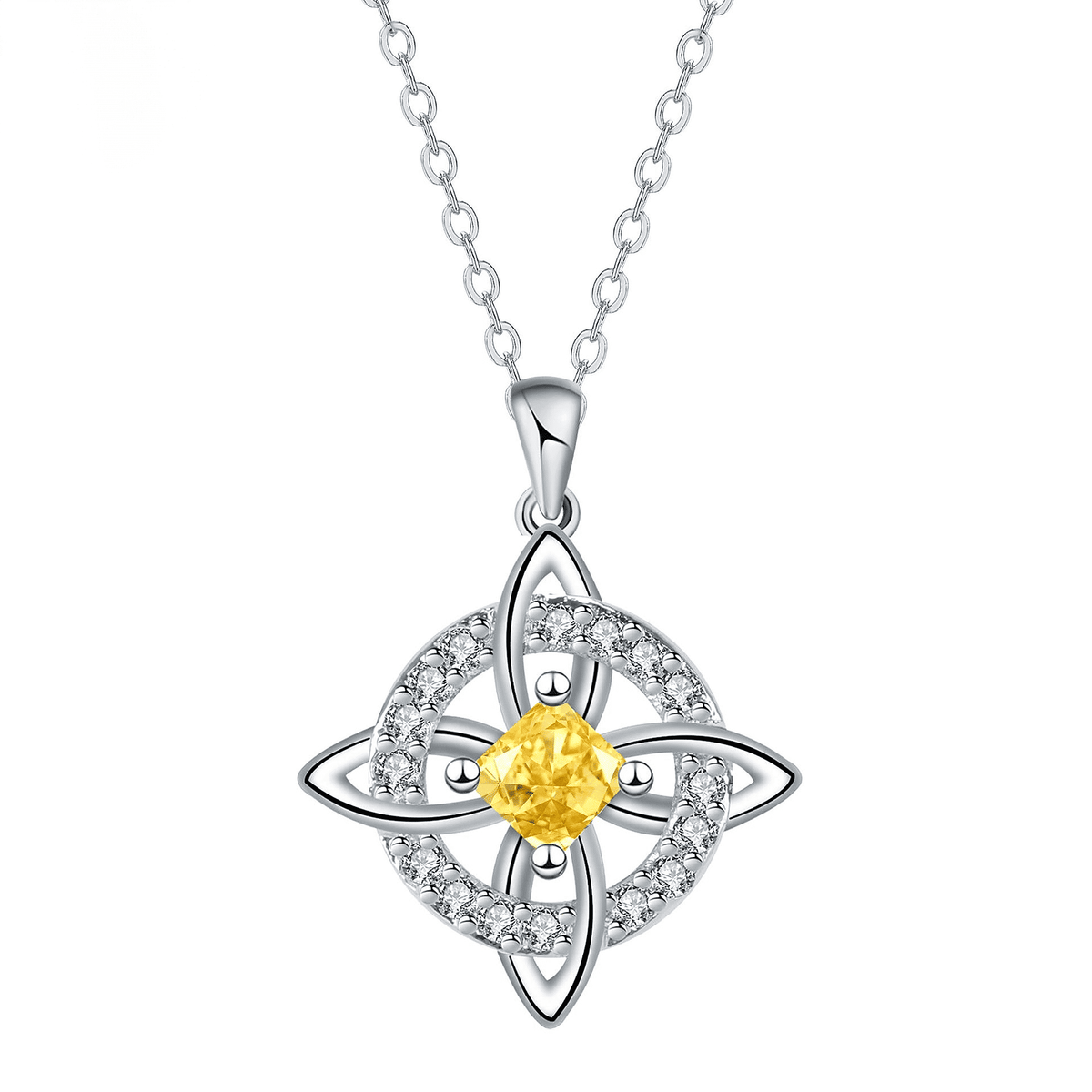 Guardian Knot Necklace — November Citrine birthstone color
