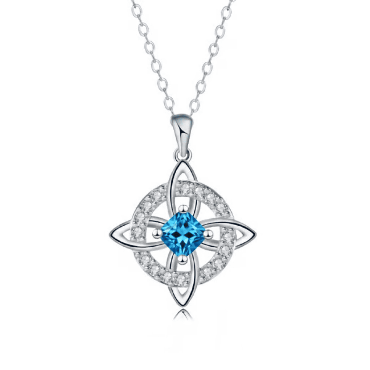 Guardian Knot Necklace — December Blue Topaz birthstone color