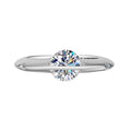 Miorenza Orbit ring in silver color with 1ct moissanite, front view