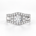 The Timeless Embrace Ring Set in Silver on a white background