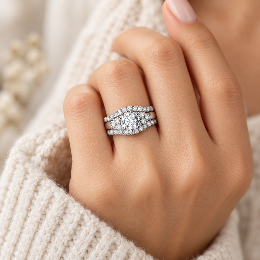 The Timeless Embrace Ring Set — 2ct Moissanite